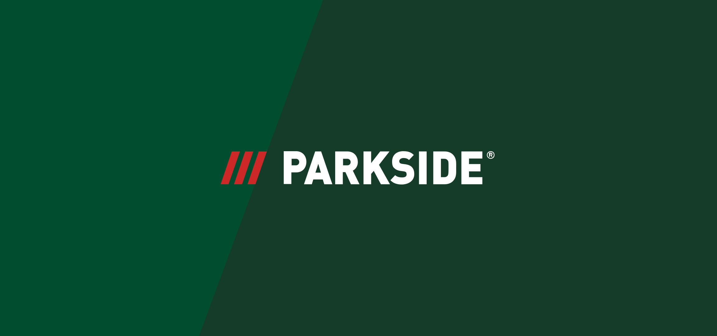 Logo Parkside su sfondo verde scuro.