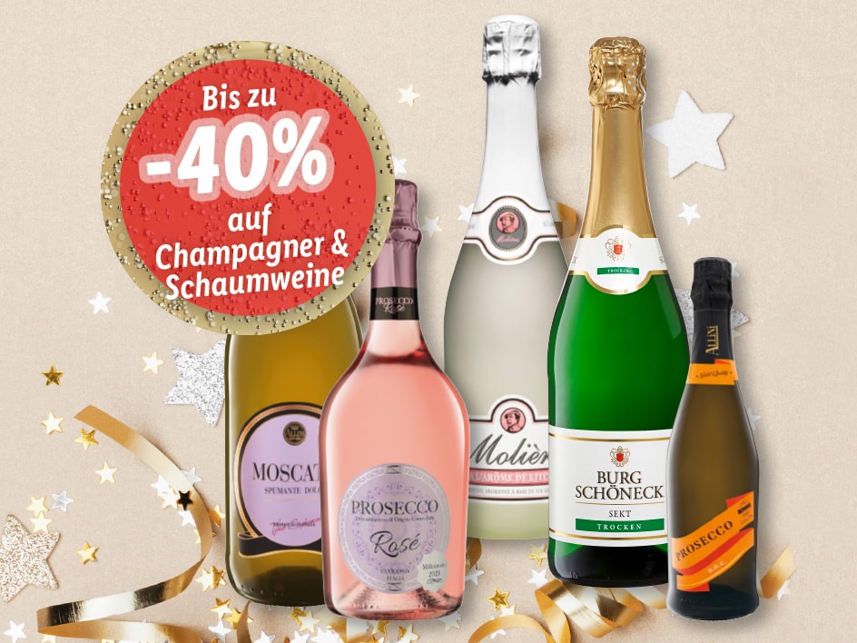 Bis zu -40% auf Champagner & Schaumweine