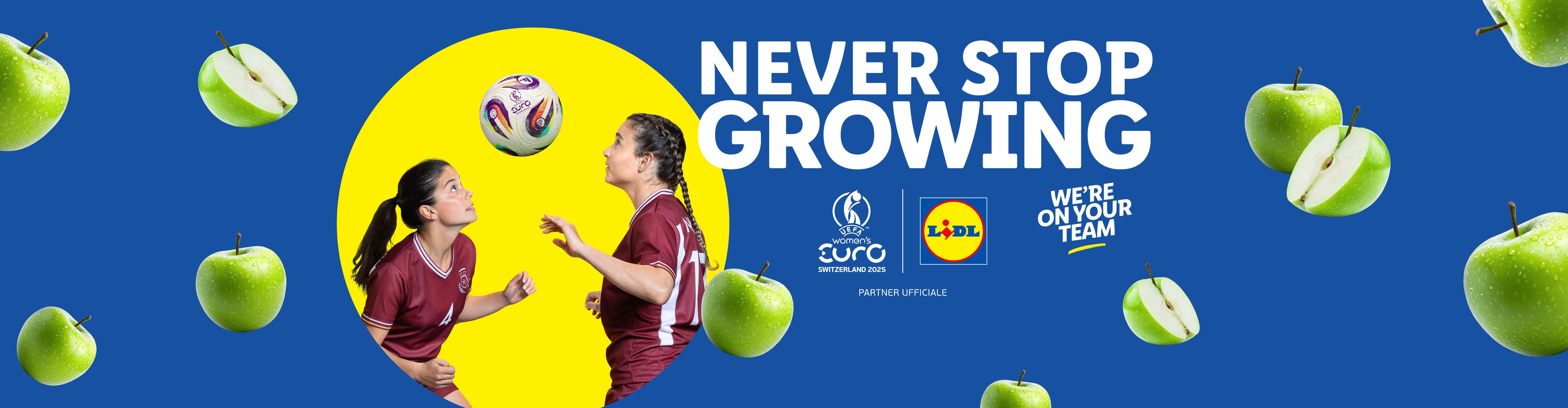 Lidl sostiene la squadra femminile di calcio dell'Euro 2025 in Svizzera.