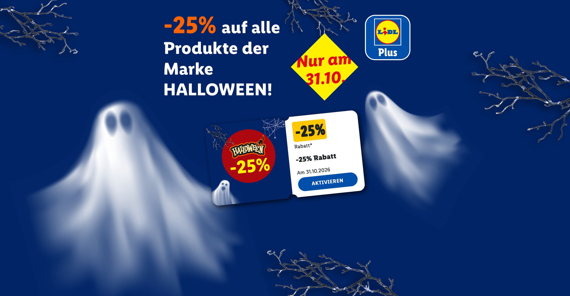 Lidl Plus -25% auf alle Produkte der Marke HALLOWEEN! Nur am 31.10.