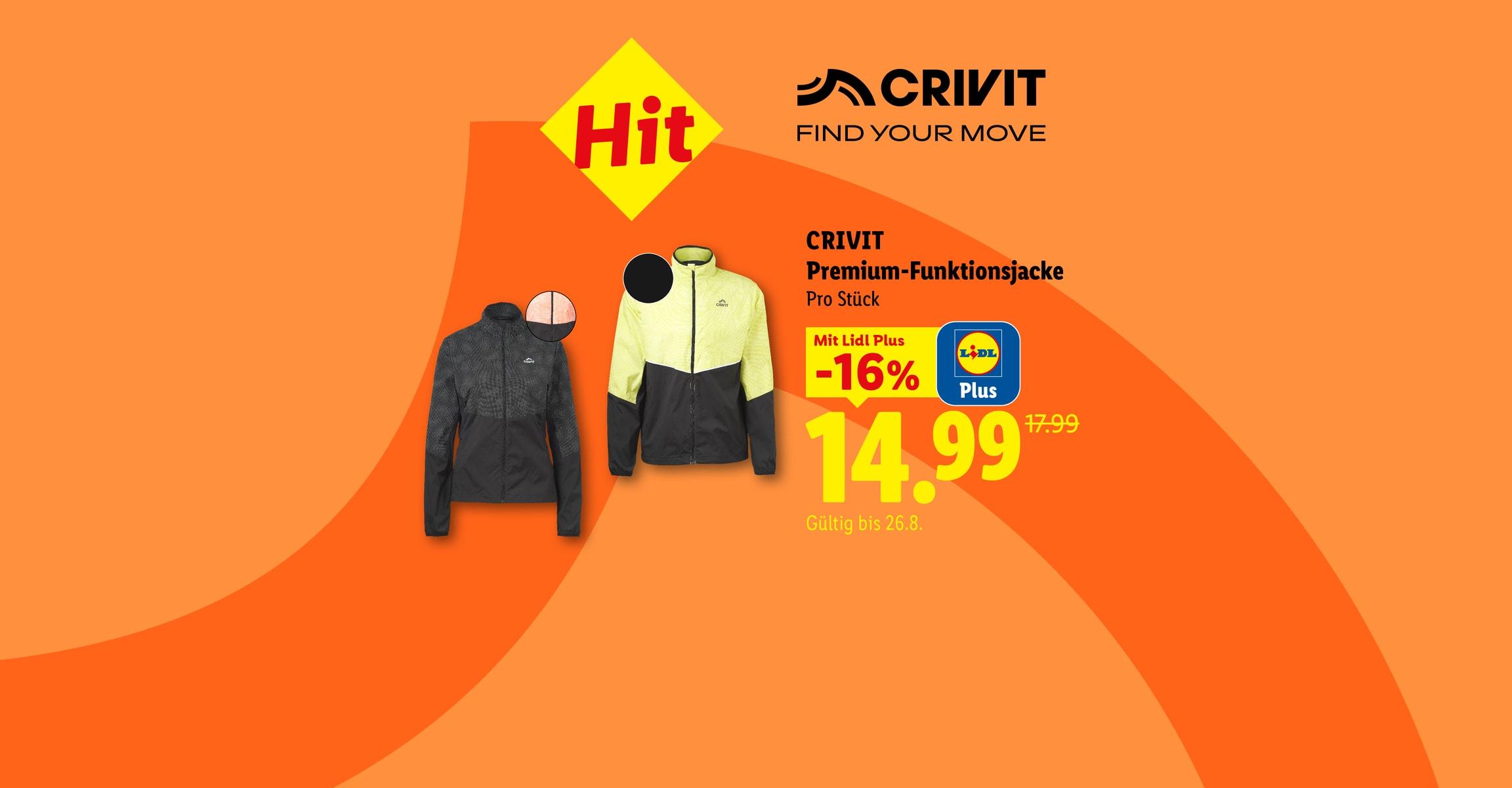 CRIVIT Premium-Funktionsjacke Pro Stück Mit Lidl Plus -16% CHF 14.99 Gültig bis 26.8.