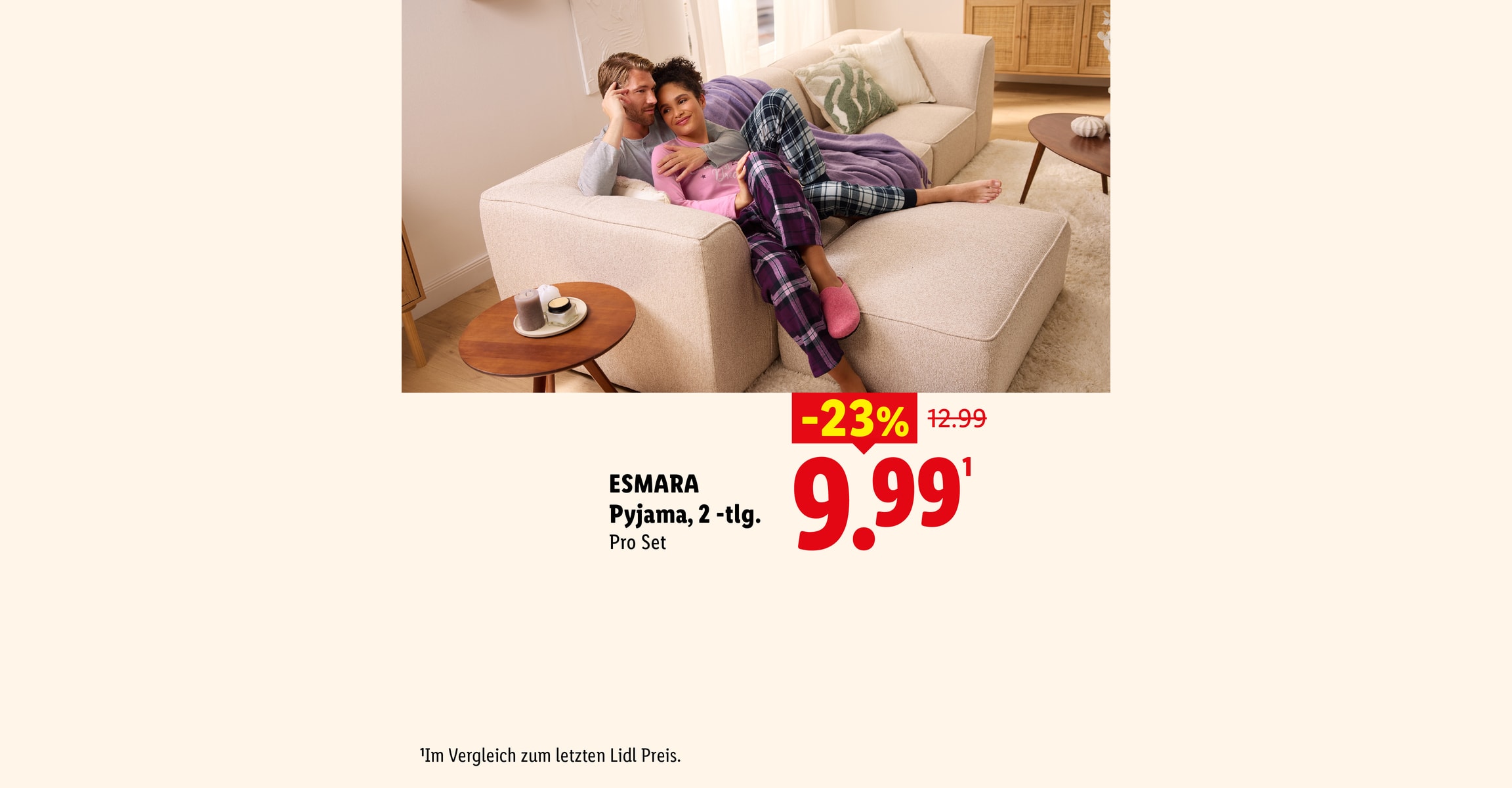 ESMARA Pyjama, 2 -tlg. Pro Set -23% CHF 9.99 Im Vergleich zum letzten Lidl Preis.