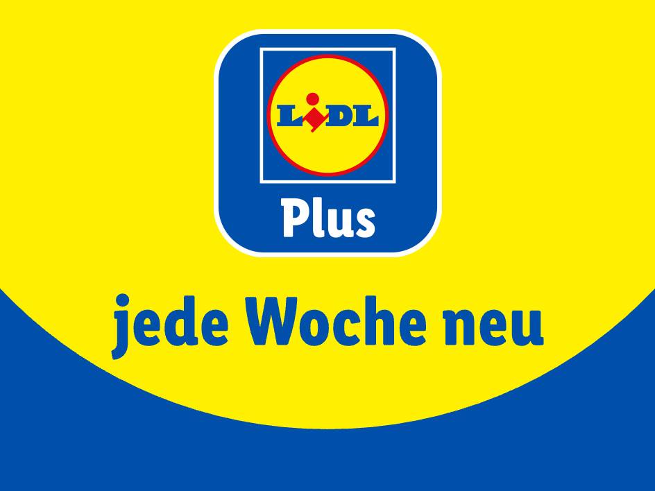 Logo des Treueprogramms auf gelbem und blauem Hintergrund mit dem Text „jede Woche neu“.