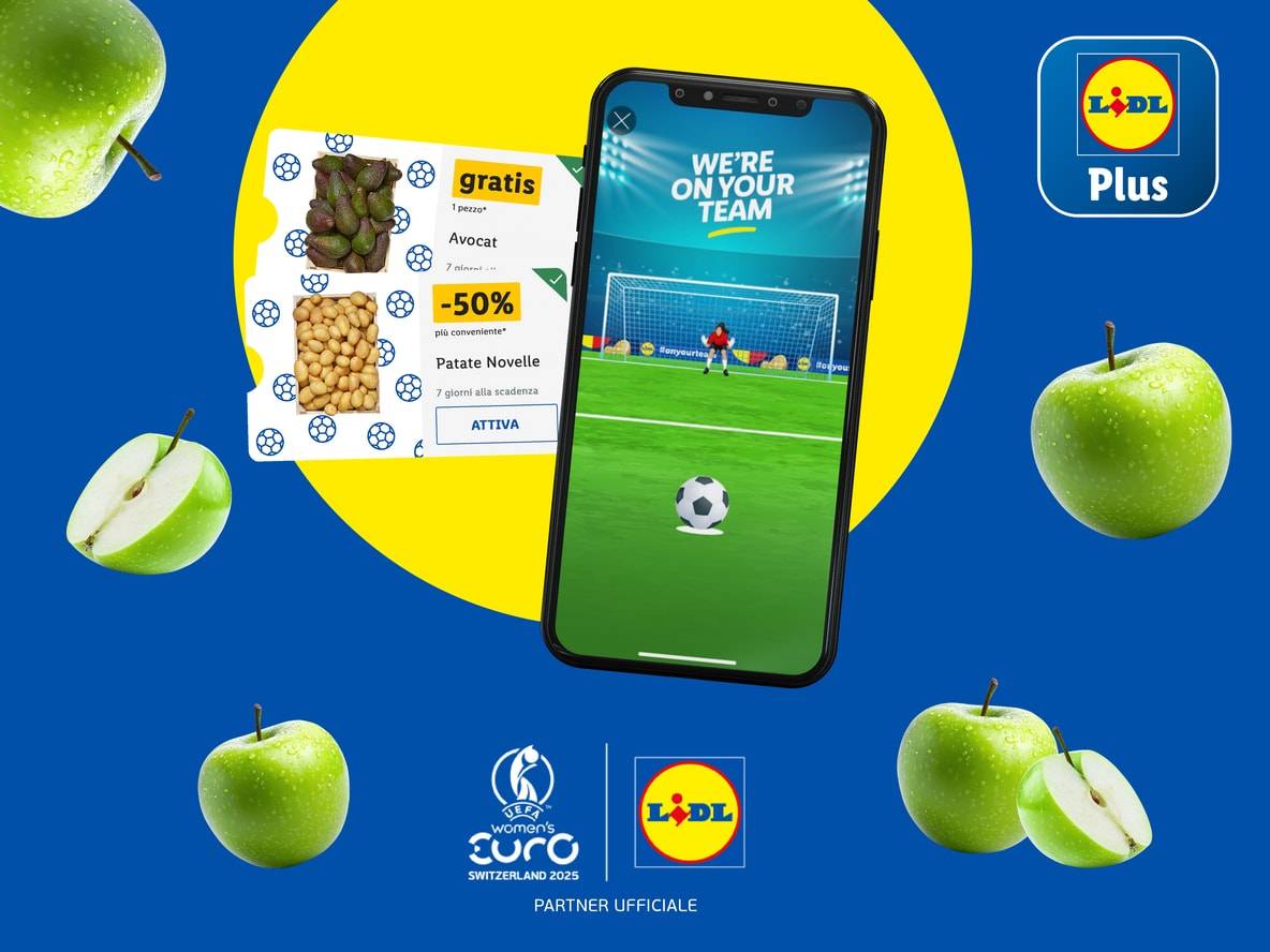 L'app Lidl Plus offre avocado gratis e patate a -50%, in collaborazione con l'Europeo femminile 2025.